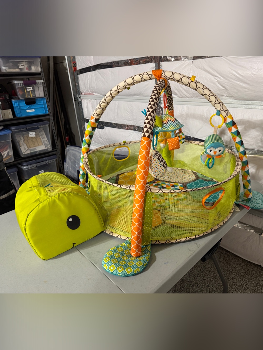 Infantino Turtle Baby Activity Play Gym with Hanging Plush Toys